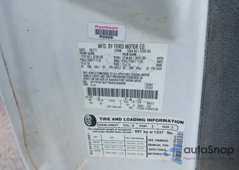 2011 Ford F-150 Xl z USA, uszkodzony, nr VIN 1FTFW1EF7BKD92896